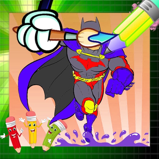 Coloring Page For Kids Game Batman Version Icon