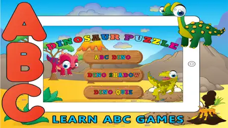 Learn ABC Dinosaur Shadow Puzzle - Flash Card Game