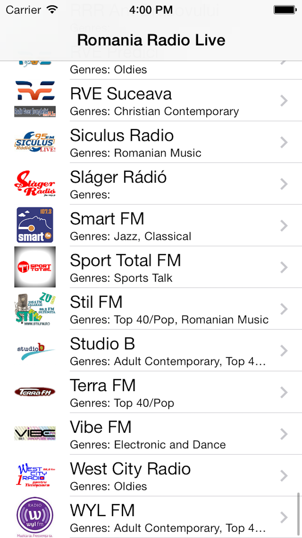 Romania Radio Live Player (Romanian / român) screenshot 3