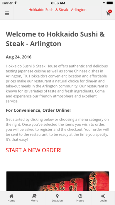 Screenshot #1 pour Hokkaido Sushi & Steak - Arlington Online Ordering