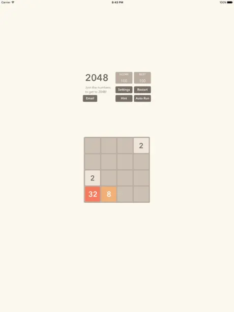 2048 tile number puzzle math game