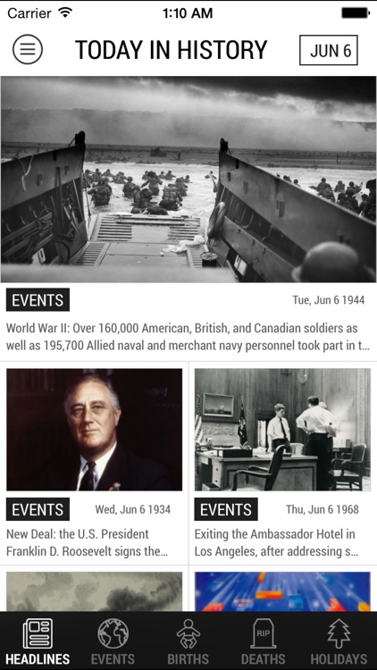 Today In History - free world events, quotes, etc.