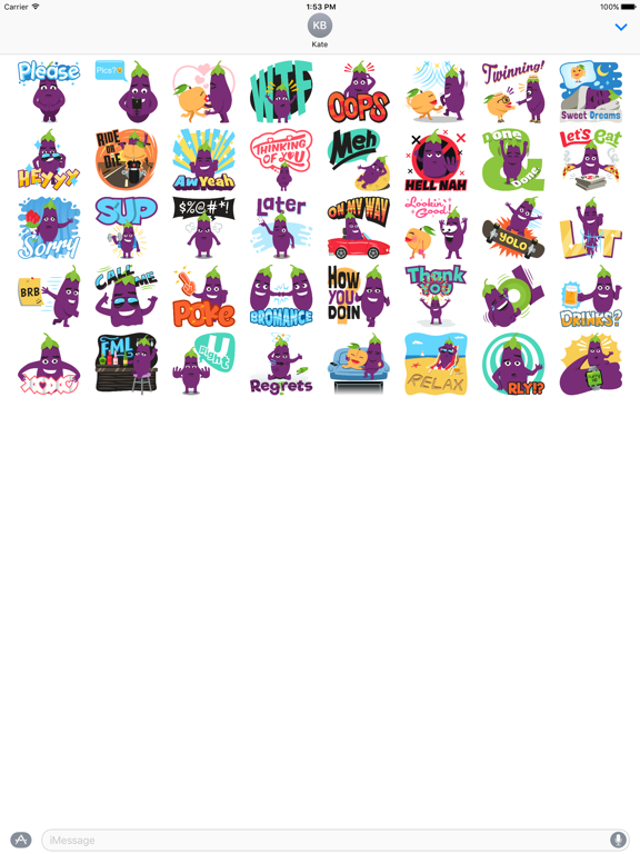 Eggplant Life: Emoji inspired stickers by EmojiOne