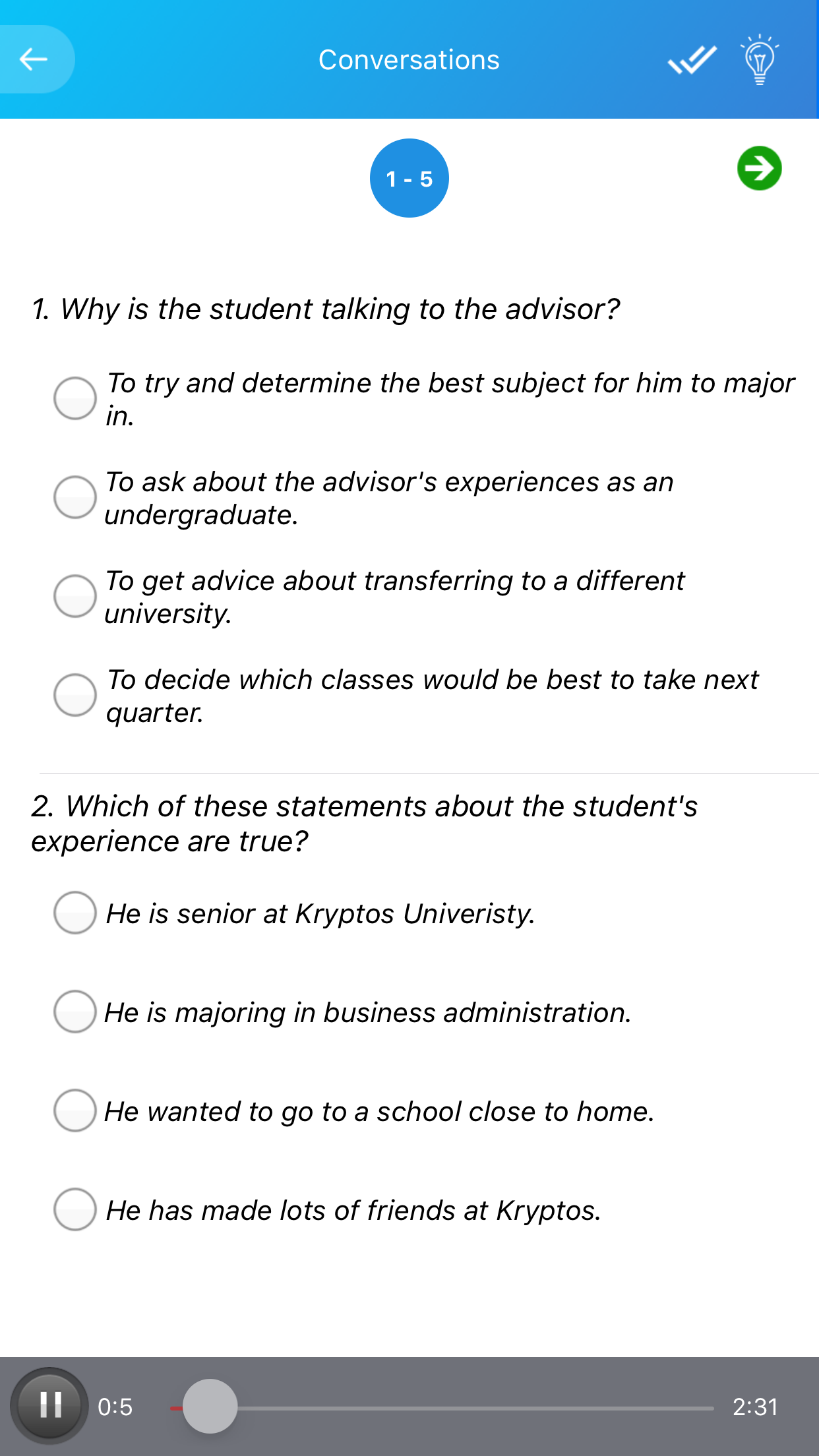 TOEFL Listening Practice