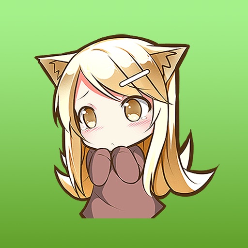 A Lovely Cat Ears Blonde Girl Stickers icon