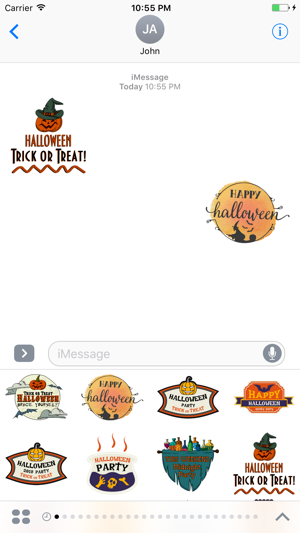 Big set of Halloween sticker for iMessag