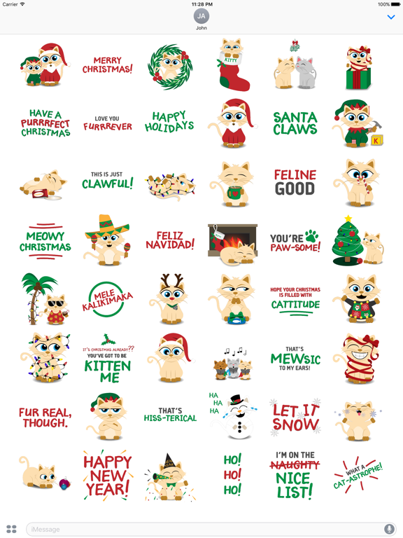 Screenshot #4 pour Christmas Kitties Sticker Pack