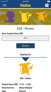 pokecalc - cp calculator for pokémon go iphone screenshot 3