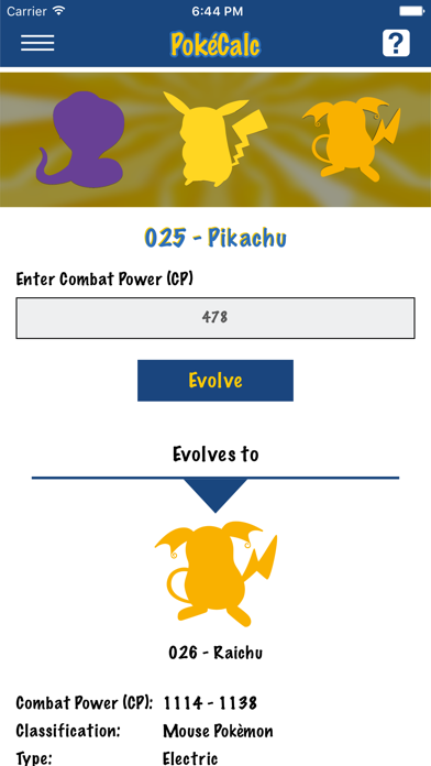Screenshot #3 pour PokeCalc - CP Calculator for Pokémon Go