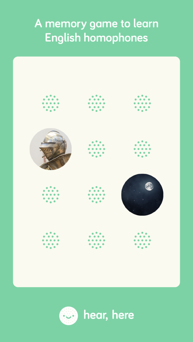 Screenshot #1 pour hear, here: English Homophones
