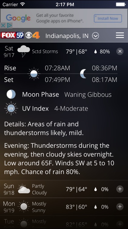 The Indy Weather Authority - Fox59 and CBS4 screenshot-4