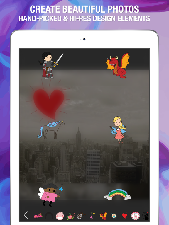 Cute Pic Lab Photo Editor Add cool stickers & text iPad screenshot