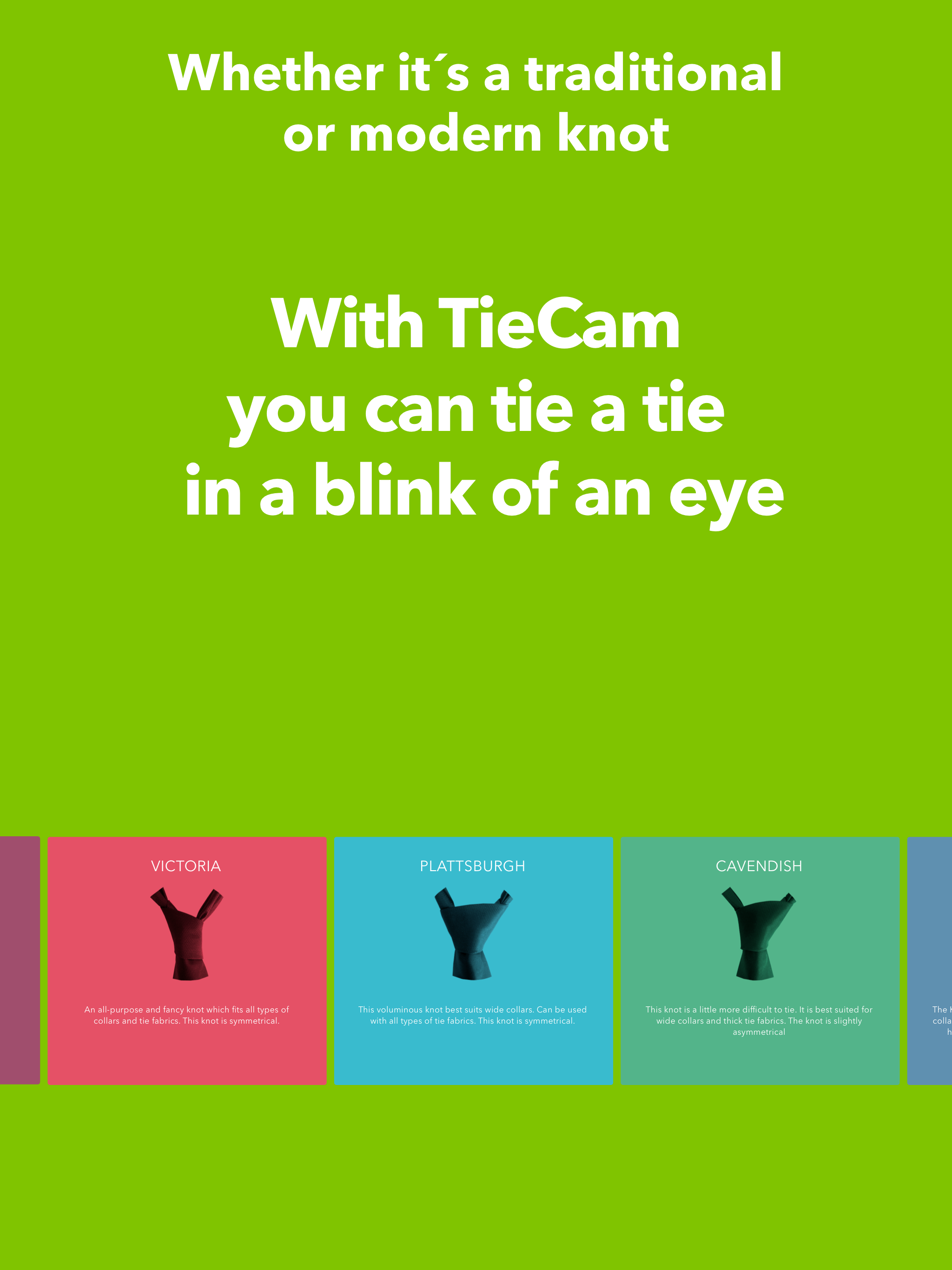 TieCam - the perfect tie knot