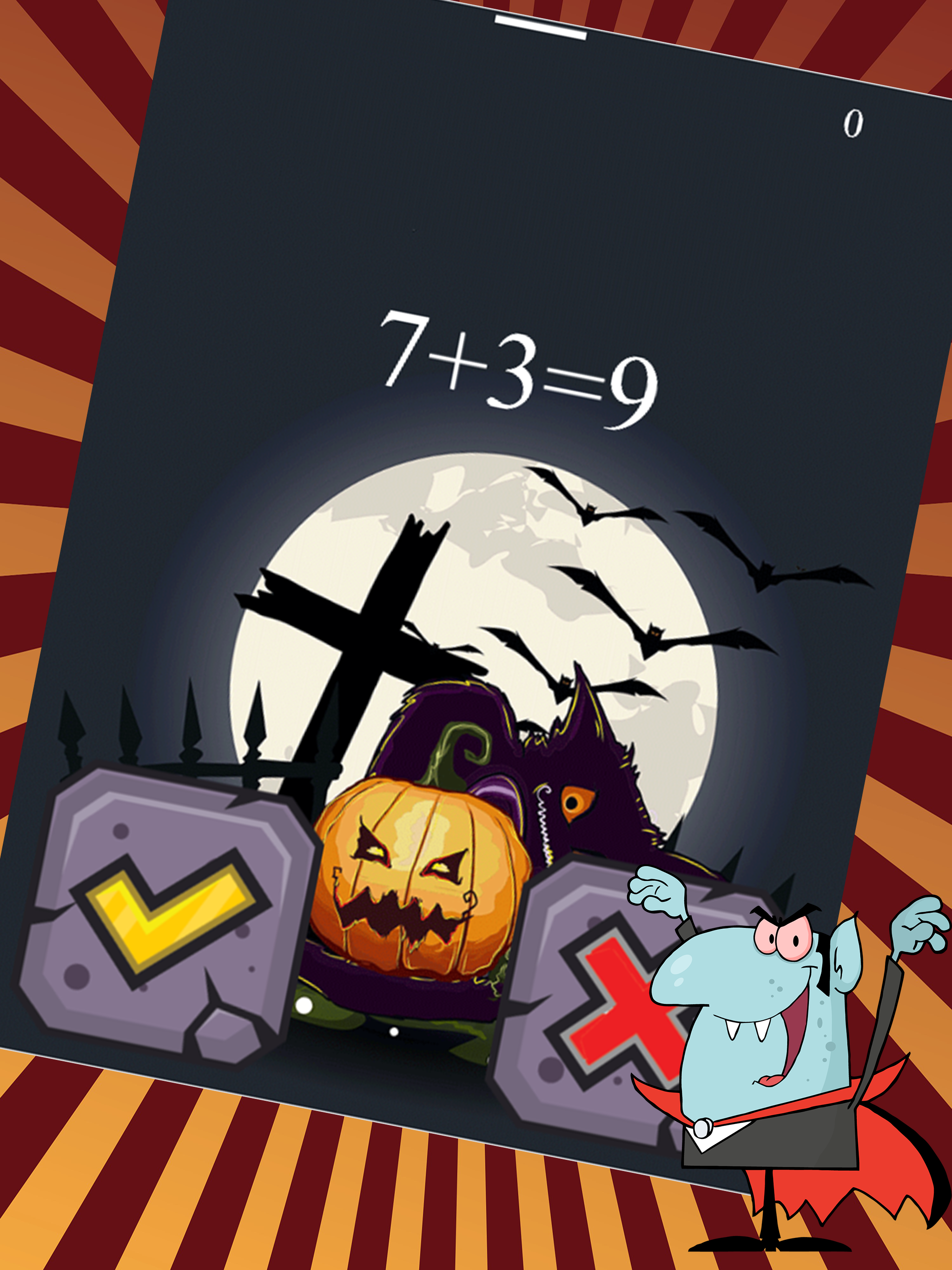Freaking Halloween Game -  Ace Basic Math Problems