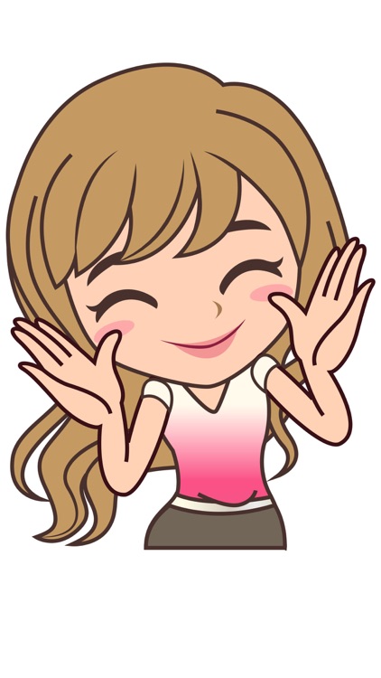 Cheerful Girl Sticker for iMessage by AMSTICKERS