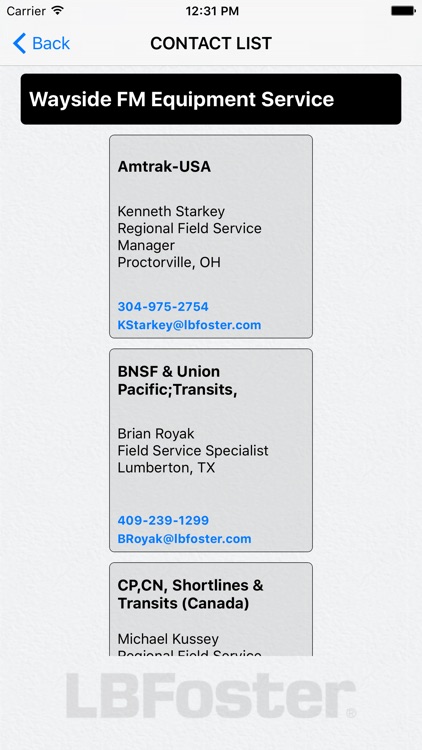 L. B. Foster Rail Technologies Field Service Request screenshot-3