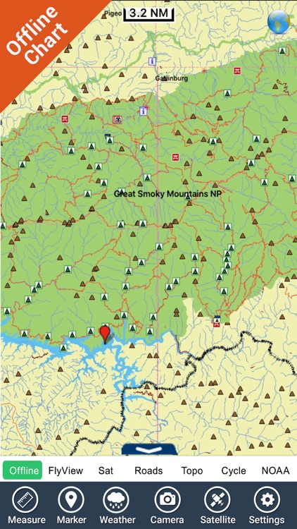 Great Smoky Mountains Park - GPS Map Navigator