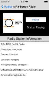 Hungary Radio Live Player (Magyarország rádió) screenshot