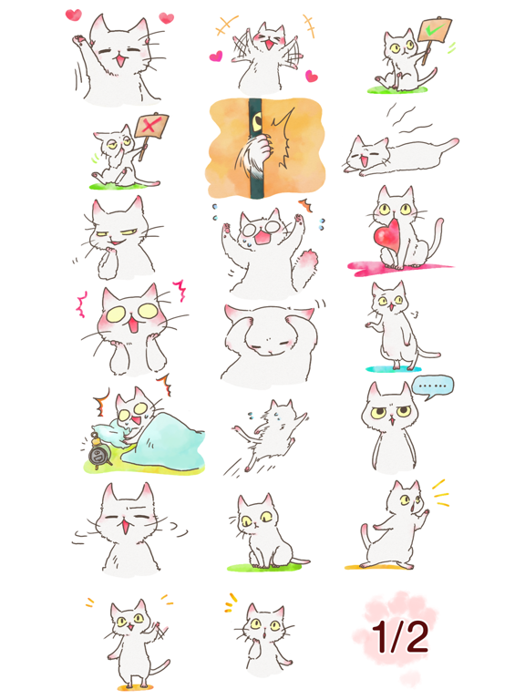 White Cat iPad screenshot 2 - Stickers app