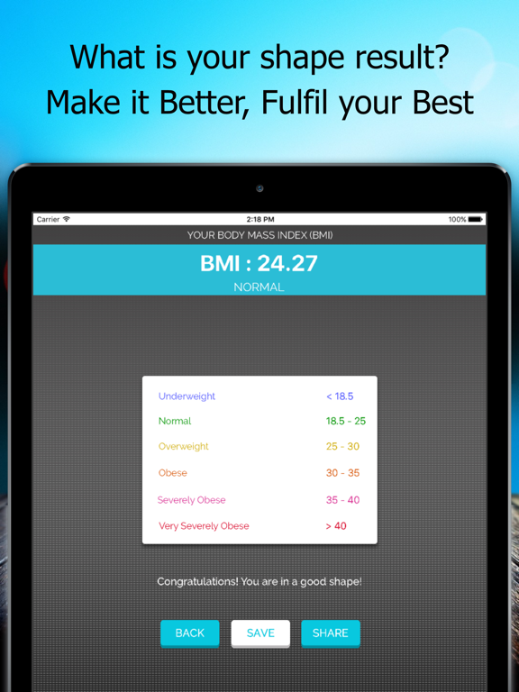 Screenshot #5 pour BMI and BMR - Body Fat Transformation Percentage