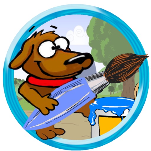 Children Coloring Paw Dog Game Version Icon