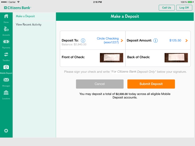 Citizens Bank Mobile Banking for iPad screenshot-4