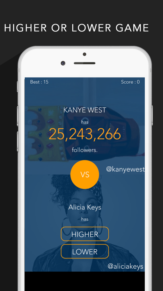 The Higher Lower Game! Followers Quiz for Twitter - 1.1 - (iOS)