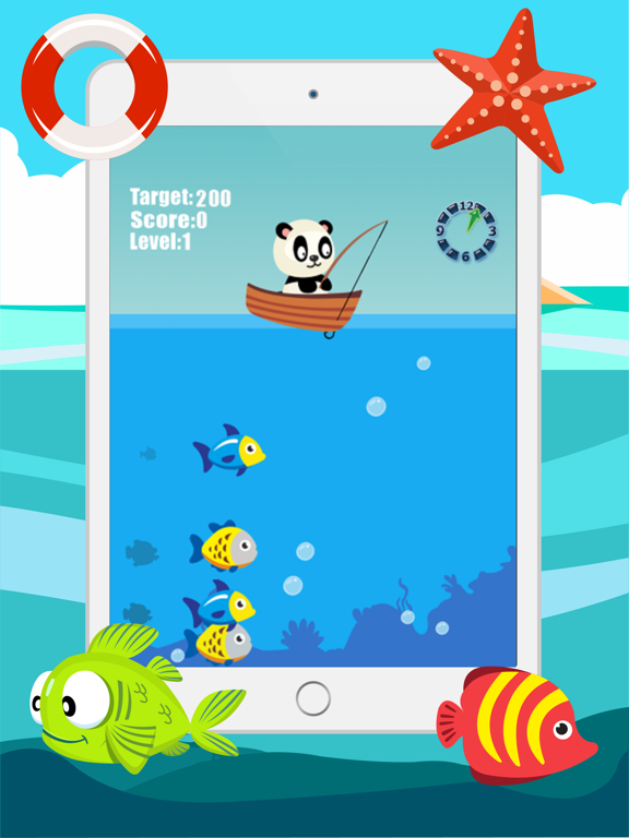 Panda fishing game for children age 2-5 iPad screenshot
