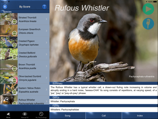 Bird Song Id Australia - Automatic Recognition iPad app afbeelding 3