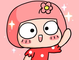 Hana is a cute little girl with pink hair and a little flower on her head