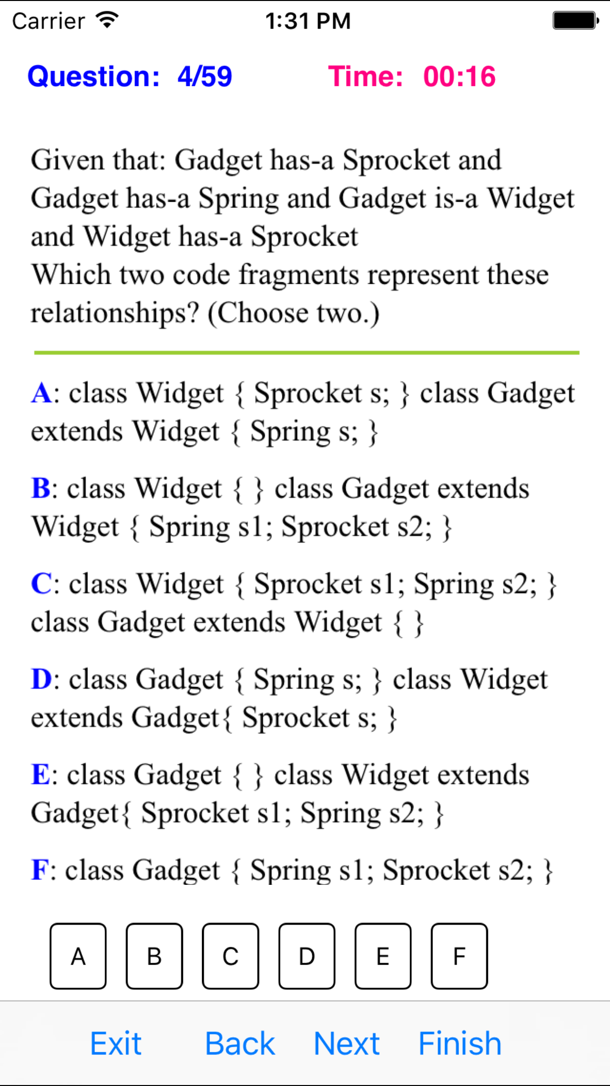 SCJP Test Prep (310-065 Java 2 Platform.SE6.0) screenshot 3
