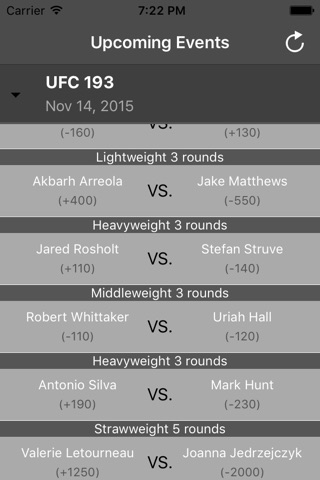 MMA Odds screenshot 3