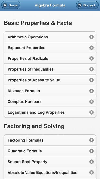 Math Formula Dictionary