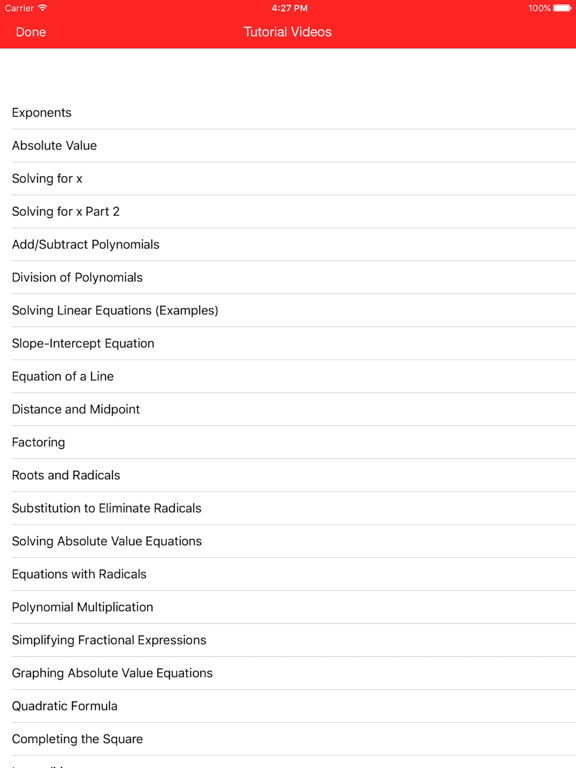 Screenshot #6 pour Algebra Study Guide LT