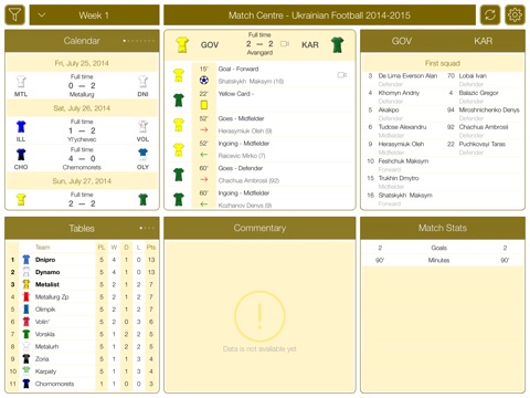 Ukrainian Football UPL 2015-2016 - Match Centre screenshot 3