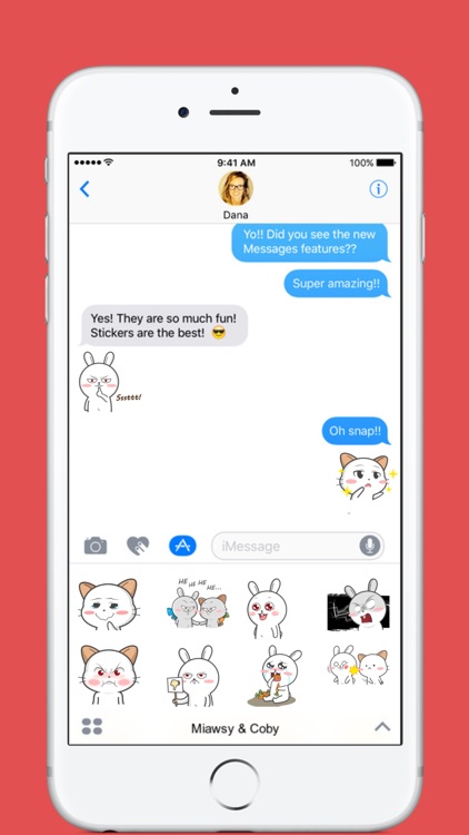 Miawsy & Coby stickers by DeLo for iMessage