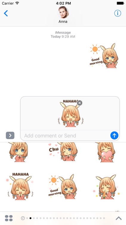 Rabbit Manga Girl - Animated emoji sticker pack