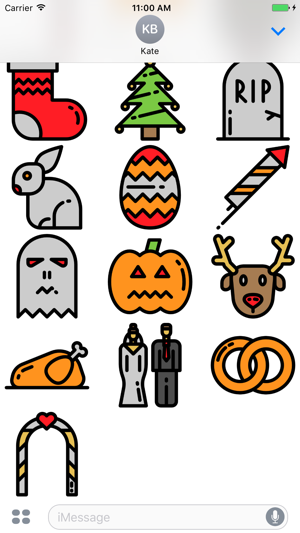 Holidays - Christmas, Halloween and More Stickers(圖3)-速報App