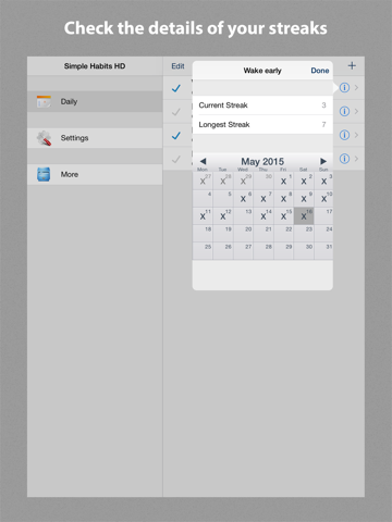 Simple Habits HD - Daily Habit Tracker screenshot 2