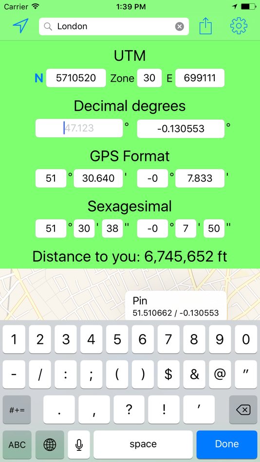 #5. UTM Coordinates Tool (iOS) Podle: Nicolas Schotten