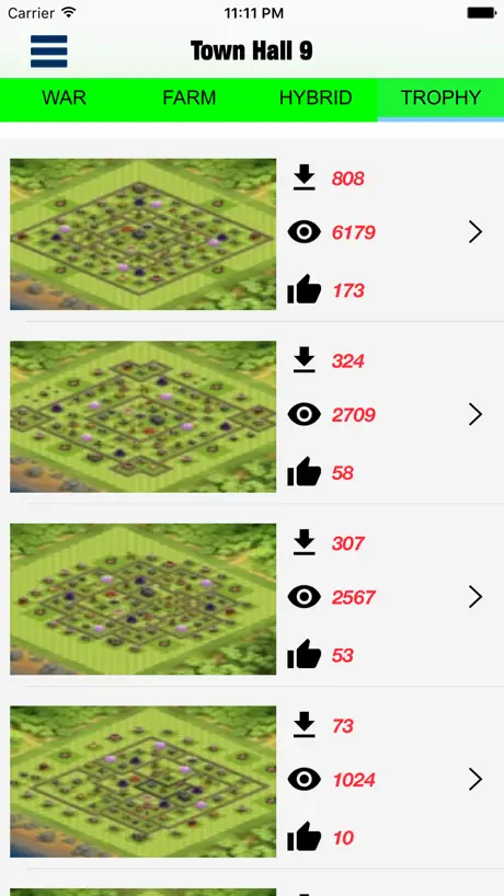 Top layouts for CoC