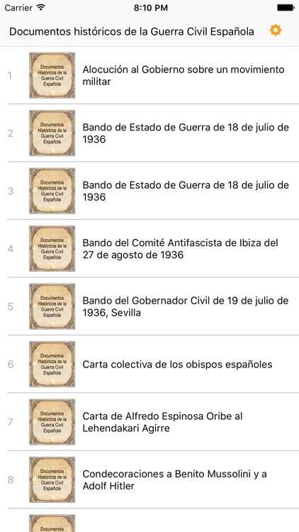 Documentos históricos de la Guerra Civil Española