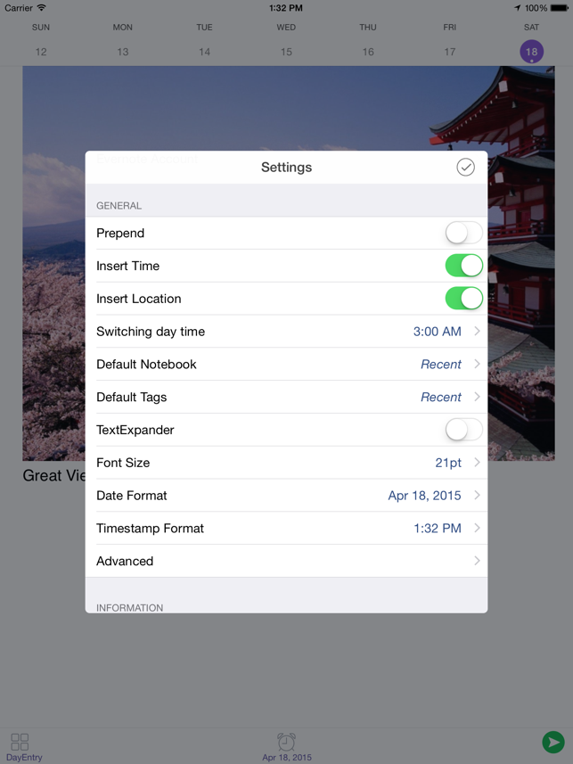‎DayEntry - quick diary, journal for Evernote Screenshot