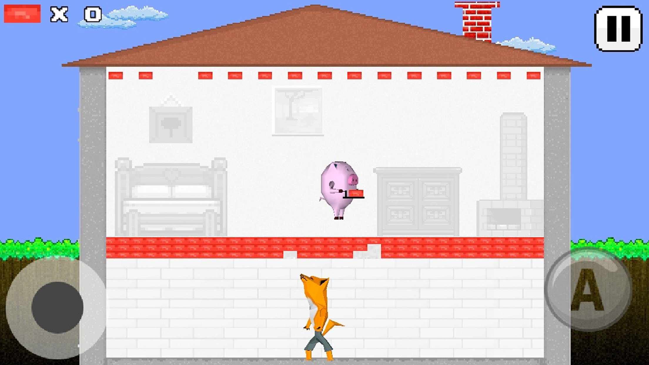 Pig Brick - the fox attack to the pig's house screenshot 5