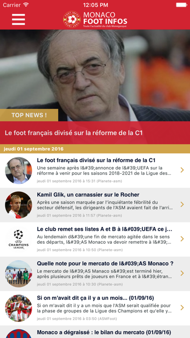 Screenshot #1 pour Monaco Foot Infos : toute l'actualité du club Monégasque - AS Monaco édition