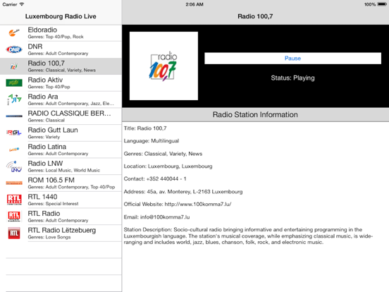 Screenshot #5 pour Luxembourg Radio Live Player (Lëtzebuerg)