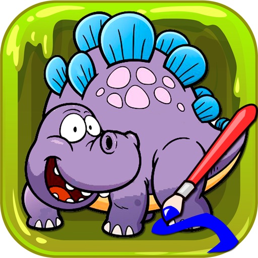 Colorings books Game Dinosaur Icon