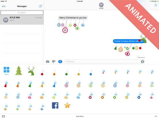 Screenshot #6 pour Xmas Deco:Animated Christmas Stickers for iMessage