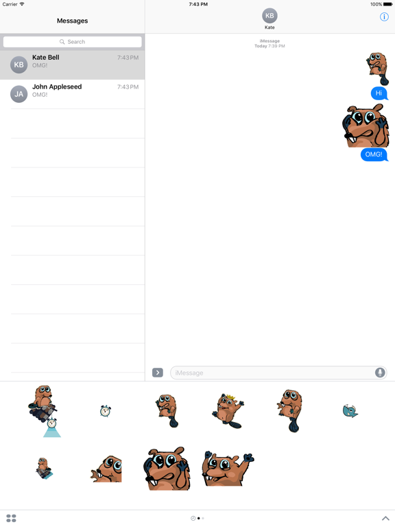 Screenshot #6 pour Beaver Time - stickers, emojis, smiles