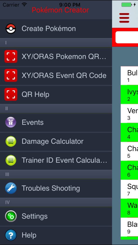 PokéTools for Pokemon - poketools-app-menu-interface